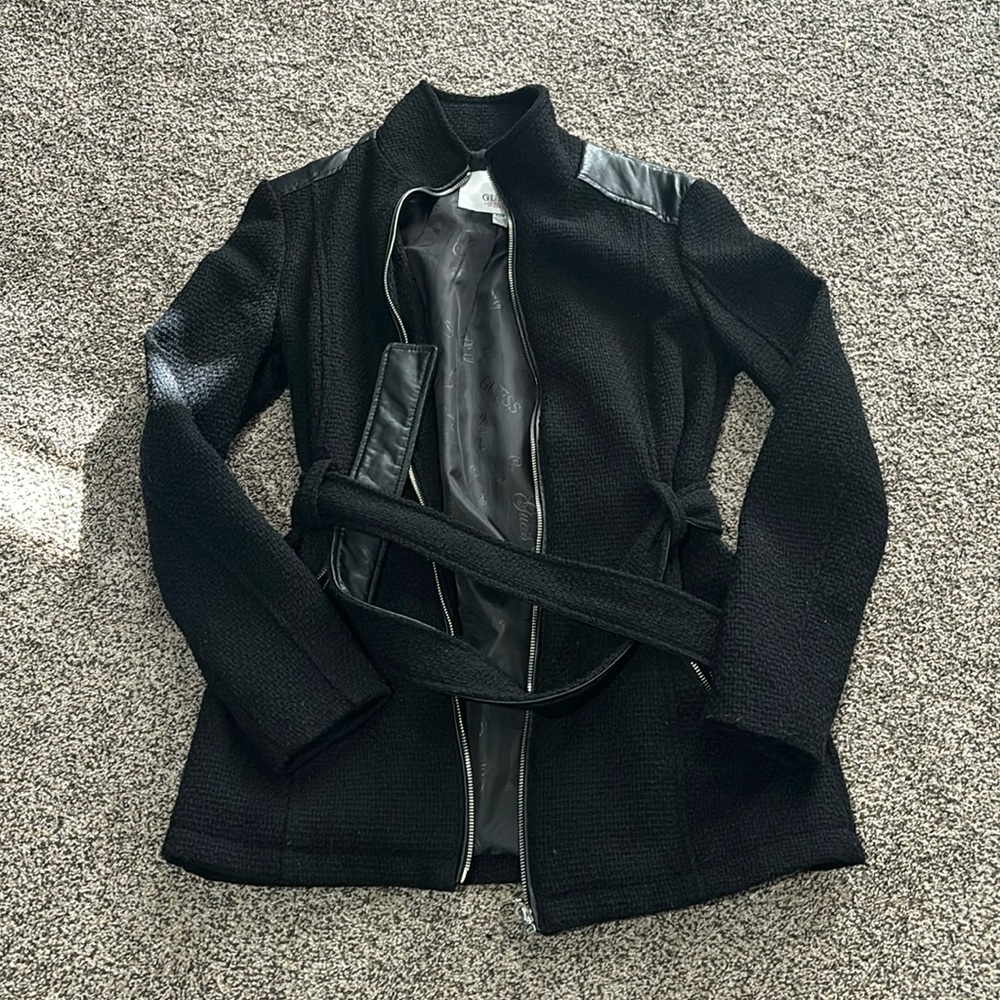 Guess Black Pea Coat